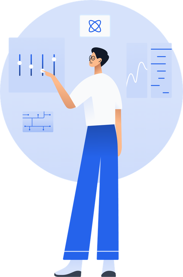 man-adjusting-settings